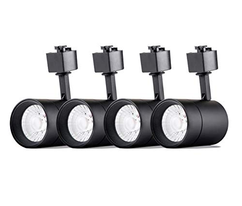 4-Pack LED Cylinder Track Lighting Heads for 2-Wire-1 Compatible Juno Track - FLSNT 12W (75W Equiv.) Dimmable 24° LED Spotlight Track Light Heads,CRI90,800LM,3000K Soft White,Black - Thumbnail 6