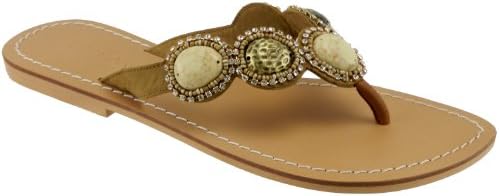 Skemo Miracle Women's Flat Thong Sandal, Camel