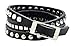 Mandala Crafts Stackable Rhinestone and Alloy Studs Black PU Leather Wrap Bracelet (Black)