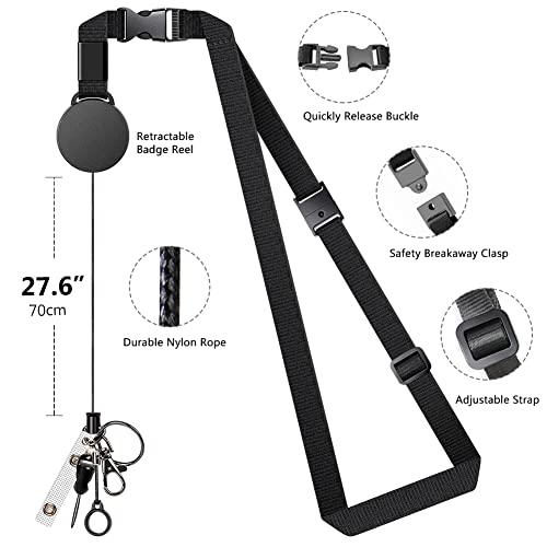 Heavy Duty Retractable Lanyard and Wrist Lanyards, Quick Release Buckle