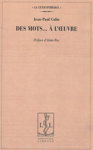 Des mots à l'oeuvre