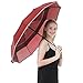 BANANA Compact Travel Rain Umbrella - Folding Windproof Durable Portable Travel Size Umbrellas Auto Close/Open Double Canopy Vented with Teflon Coating Collapsible Lightweight Unbrella for Women(Red)