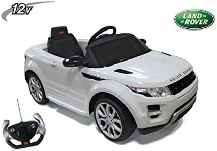 Range Rover Evoque 12 volts, pintura blanco metalizada, coche eléctrico para niños: Amazon.es: Juguetes y juegos