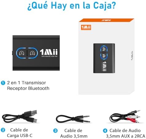 Recetor transmissor ML300 Bluetooth 5.3 para TV, entrada de áudio Bluetooth 3,5mm adaptador AUX aptX LL/AD/HD, dual link, música HiFi para PC/auscultadores/estéreo/carro/colunas/avião