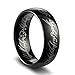 TUSEN JEWELRY The Lord of The Rings High Polish Black Plated Tungsten Carbide Ring Men's Ring