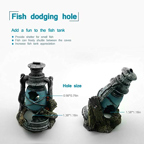 boxtech Poly Resin Lighthouse Aquarium Decoration - Artificial Decor Lamp House Baby Fish Hiding Fun Tank Aqurium Ornament Landscaping - Thumbnail 4