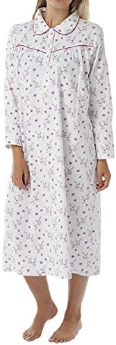 Ladies Womens Nightie Wincey Nightdress Nightwear Pattern Long Sleeve Sleepwear