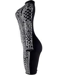 VWIWV - Mini vestido de manga larga para mujer con pedrería