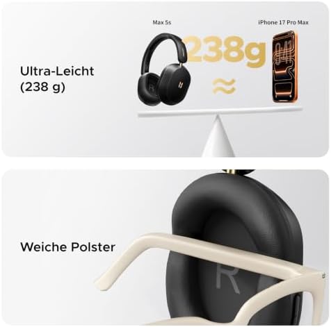 HiTune Max5s Bluetooth-Kopfhörer Over Ear mit -45 dB Hybrid-ANC