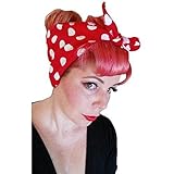 Spellbound Bows Red with Big White Polka Dots Double Wide Headwrap