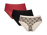 Kathy Ireland Women's 3 Pack Of Cotton Blend Full Coverage Elastic Brief Panties