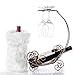 AerWo Faux Fur Wine Bottle Bag, White Christmas Wine Bottle Cover for Winter Holiday party decorations, 13 x 6 inch