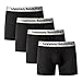 Lapasa Men’s Boxer Brief 4-Pack Underwear Cotton Stretch Wide Waistband with Open Fly M03