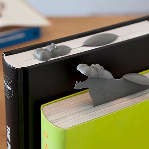 Peleg Design Crocomark and Hippomark, Cool Animal Bookmark Set (2 Pack) Crocodile and Hippo Shaped Bookmarks for Kids and Adults