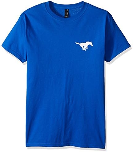 New World Graphics NCAA SMU Mustangs Adult Unisex Stripe Nation Short sleeve, X-Large, Royal