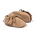 Kuner Toddler Baby Boys Girls Moccasins Tassels Soft Sole Non-Slip First Walkers Shoes (11cm(0-6months), Beige)