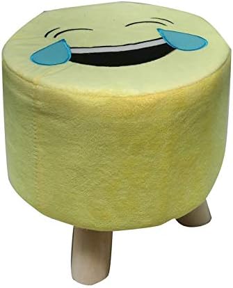 Wembley Stool Pouffe Ottoman Wood Small Step Stool with Removable and Washable Cover (12 inches Tall, Holds Up to 120 Kg)