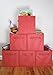 Adorn DUAL HANDLE Foldable Cloth Storage Cube Basket Bins Organizer Containers Drawers, 6 Pack -- Red