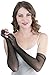 ToBeInStyle Women’s Fishnet Lace Trim Full Arm Length Novelty Gloves Arm Warmers - OS - Black