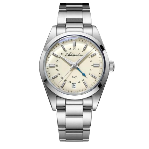 ADDIESDIVE 36 mm Small Dial GMT Men's Watch Diver Waterproof 100 M Ronda 515-24H Stainless Steel