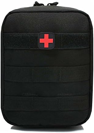 Fitackle Tactical Molle EMT Medical First Aid IFAK Blowout Utility Pouch - Free Bonus First Aid Patch and Shear (Black)