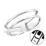 Pro Jewelry 925 Sterling Silver Open Circles Above Knuckle Ring Mid Finger Top 6537