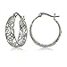 Hoops & Loops 925 Sterling Silver Celtic Knot Filigree 21mm Hoop Earrings for Women, Silver