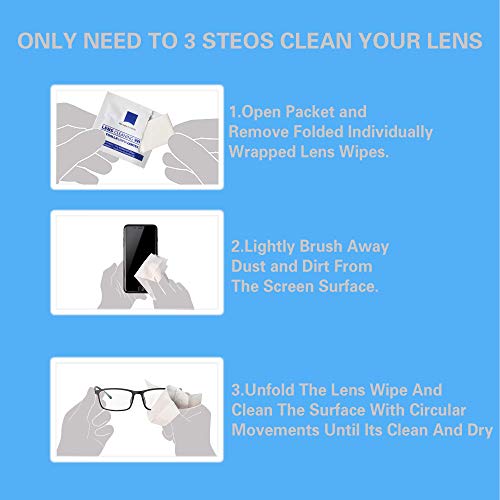 4 Lens+Wipes+Eyeglasses+Pre+Moistened+Individually