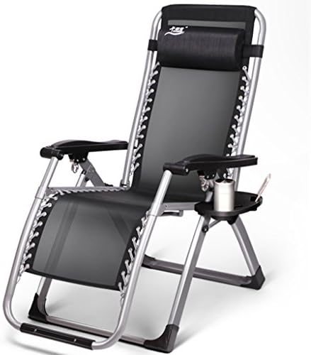 Folding chair HWF Recliner Siesta Daybeds Office Backrest Lounger Cool Chairs Summer Free And Unfettered Sandy Beach tray (Color : A)