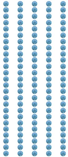 Mark Richards Elements Crystal Stickers 1667 Self-Adhesive 120-Piece Round Rhinestones Crystal Sticker Strips, 3mm, Light Blue