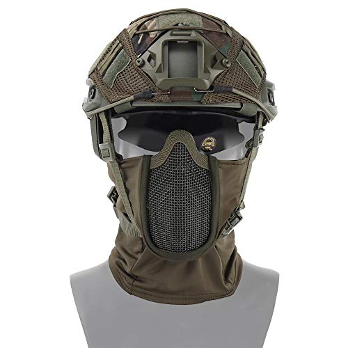 MOGOI Steel Mesh Airsoft Mask, Ninja Style Balaclava Mesh Mask Breathable Half Face Airsoft Mask for Fencing, Airsoft, Paintball, BB Gun, CS Game, Hunting and Shooting, B