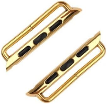 Guigong Stainless Steel Adapters/Lugs/Clasps, Apple Watch Replaceable Metal connectors for Apple Watch Iwatch Series 1 Series 2 (gold 38mm)