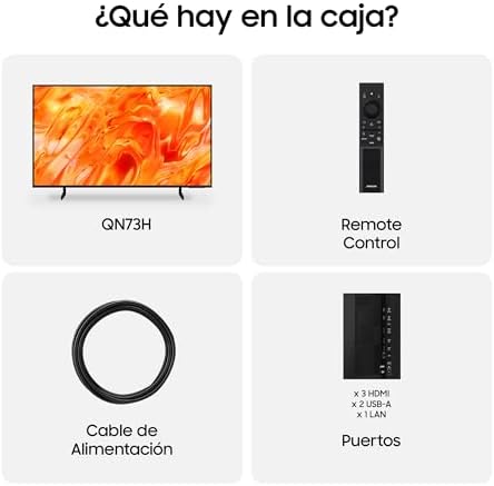 Smart TV Neo QLED QN73H 4K de 50 polegadas com Vision AI Companion, Quantum Mini LED e AirSlim, Cinema, Gaming e Desporto