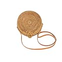 Bali Harvest Round Woven Ata Rattan Bag with Bow Clasp