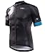 RION Cycling Jersey Men Short Sleeve Cycling Fit Lightweight Fabric Moisture Wicking,Cycling Shirt with 3 Back Pockets