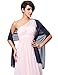 Kate Kasin Solid Wedding Shawls Wraps Women's Evening Dress Scarves Navy Blue
