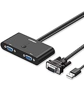 UGREEN VGA Switch Box 2 Port SVGA Audio Video Switcher 2 Hosts in 1 Monitor Out with Manual Switc...
