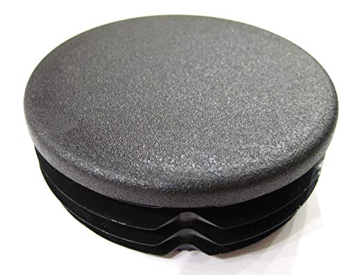 2pcs Pack: 2 3/4 Inch Round Black Plastic End Cap (for Hole Size from 2 1/2 to 2 11/16, incl. 2 5/8 inches), Tube Pipe Insert, Cover for Steel Fence Post, Furniture Finishing Tubing Plug