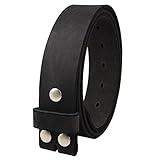 NPET Mens Leather Belt Full Grain Vintage Distressed Style Snap on Strap 1 1/2