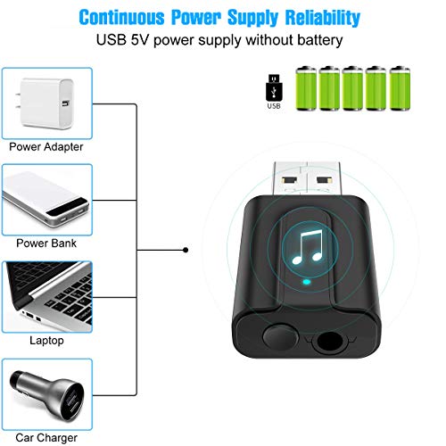 VR-robot Bluetooth 5.0 Transmitter Receiver Adapter, USB Bluetooth Receiver/Transmitter of Low-Latency, Wireless Audio Adapter for TV Home/Car/Laptop Audio - Thumbnail 3