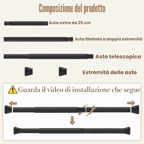 Extendable Pressure Curtain Poles for Pressure Curtains Without Drilling Pressure Rod Curtain Pole for Bathroom White 67-90 cm