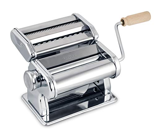 Fantes Pasta Machine, Chromed Steel with Wood Handle, The Italian Market Original since 1906