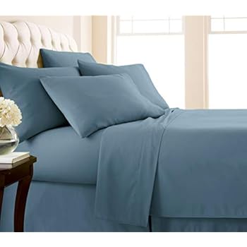Vilano Springs - Premium Collection 6-Piece, 21 Inch Extra-Deep Pocket Sheet Sets, Coronet Blue, King