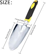 Showvigor Garden Trowel and Wide Shovel with Ergonomic Handle Yellow view 2