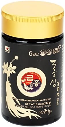 Highly Potent Panax Korean Red Ginseng EXTRACT GOLD 100% Premium 6-Year Roots Only (240G) - Improve Memory, Immunity and Sex Life