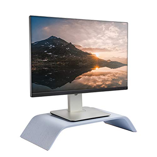 Samdi Wooden Computer Monitor Stand, Desktop Accessories, Laptop Stand, Notebook Stand, for MacBook Stand (Oak Wood Gray)