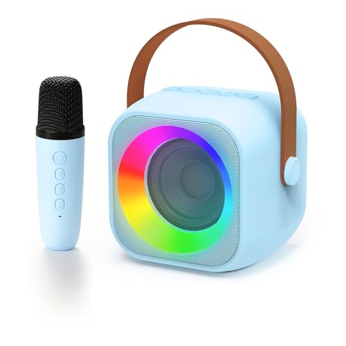Jeefu Karaoke Maschine Kinder mit 1 Mikrofon, Spielzeug für 3-12 Jahre alte Mädchen Geschenke, Mini Kinder Karaoke Mikrofon Maschine Spielzeug, Geschenke für 5 6 7 8 9 10 11 Jahre Teens Mädchen