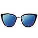 Vivienfang Women's Color Mirror Lens Oversize Cateye Sunglasses P1891A Blue Mirror