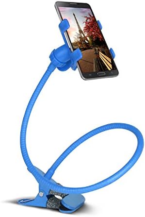 TeqHome Cell Phone Stand, Universal Phone Holder 360 Degree Rotation Flexible Long Arms Mobile Phone Holder Gooseneck Clip Holder Bracket Stand on Bed, Car, Bedroom, Kitchen, Office, Bathroom (Blue)