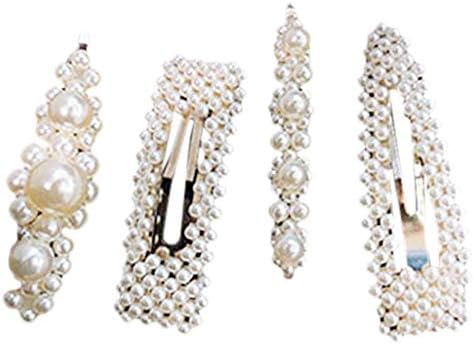 SMILEQ Beauty 3pcs Hair Barrettes Hair Pins Decorative Wedding Bridal Artificial Pearl Hairpins